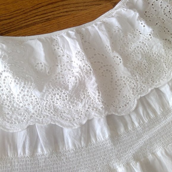 J for Justify Size XL 100% Cotton OTS Eyelet Dress - Picture 6 of 14